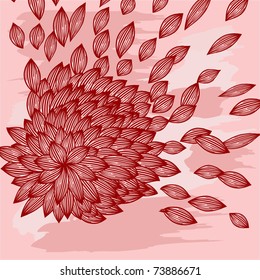 background with flower with blown petals, place for your text in the bottom, eps 8