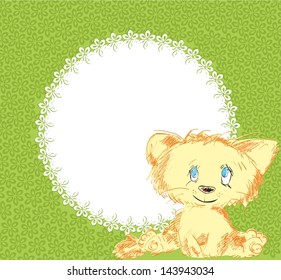 Background flower and cat