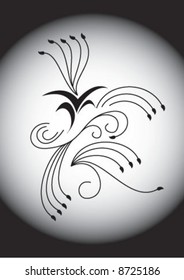 The background flower design in black