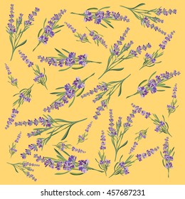 Background with flower frame Lavender for Invitation card Vector illustration