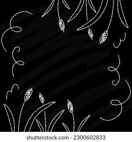 Ilustración de flores de fondo con estilo de tiza y crayón