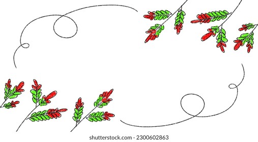 Background flower illustration with chalk style and crayon style