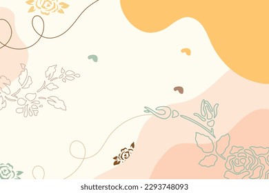 background with flower and line art vector file