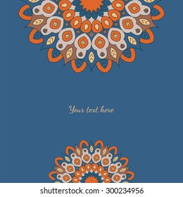 Background with flower mandala in vector. For web, cards, wedding invitations and other