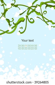 background with a flower ornament, greeting card