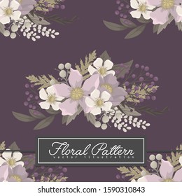 Background flower - purple flowers seamless pattern