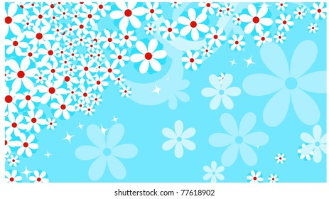 background, flower, stars beautiful white spring marguerite against background