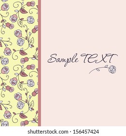 Background with a flower strip and a field for the text 2 (vector)