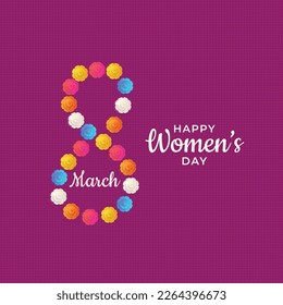 background with flowers for 8th March