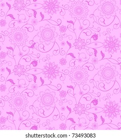Background with flowers. All elements and textures are individual objects. Vector illustration scale to any size.