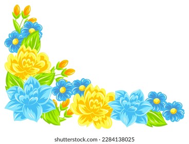 Background with flowers. Beautiful bouquet of blooming plants. Natural illustration.