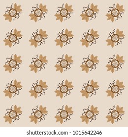 Background, flowers are brown. Vector illustration, textures of flowers. Gentle flower pattern.