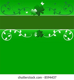 background with flowers butterflies and clovers