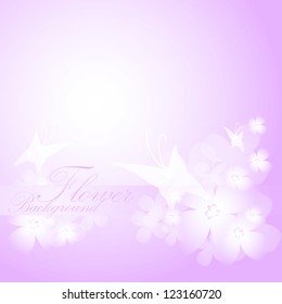 Background with flowers and butterflies. EPS10 vector.
