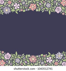 Background with flowers and copyspace. Layout of a spring poster. Vector.