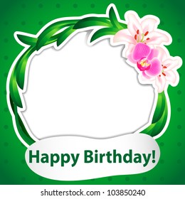 Background with flowers for a design. Vector illustration