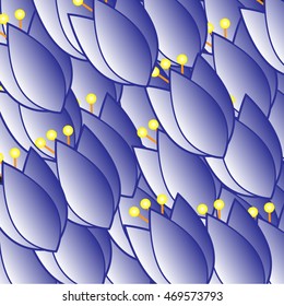 Background of flowers. Large inflorescences of blue flowers. Bell flower buds. Flower pattern.
