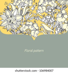 background with flowers and leaves. space for text