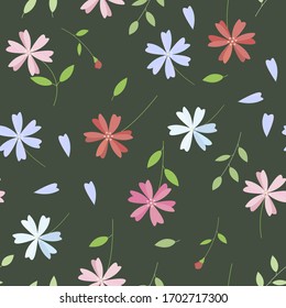 Hintergrund mit Blumen und Blättern.Vektorillustration