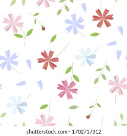 background with flowers and leaves.vector illustration