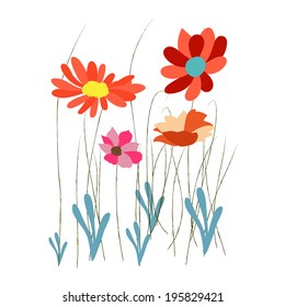 background with flowers in retro style