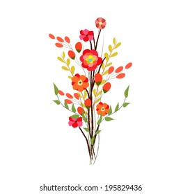 background with flowers in retro style