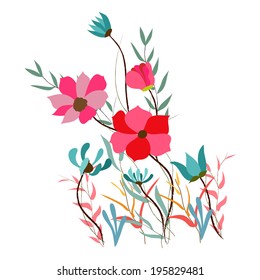 background with flowers in retro style