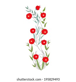 background with flowers in retro style