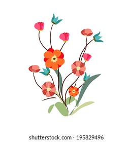 background with flowers in retro style