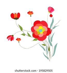 background with flowers in retro style
