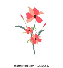 background with flowers in retro style