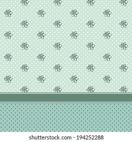 Background with flowers and ribbon. Vector