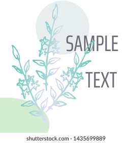 Background with flowers and shapes