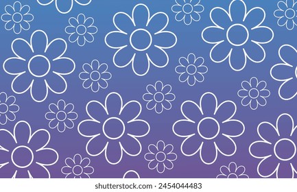 Background of flowers and sky with flower shaped clouds. modern art background template vector element. floral pattern.