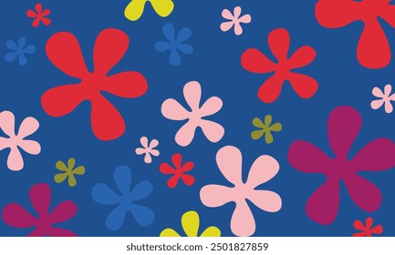 Background of flowers and sky with flower shaped clouds. modern art background template vector element. floral pattern. Background Bikini Atoll