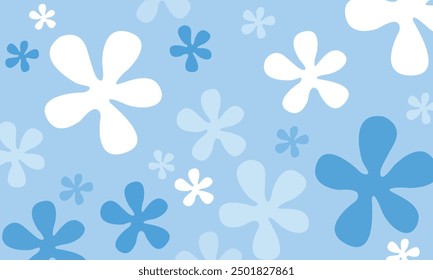 Background of flowers and sky with flower shaped clouds. modern art background template vector element. floral pattern. Background Bikini Atoll