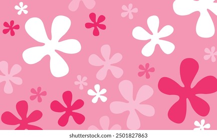 Hintergrund von Blumen und Himmel mit blütenförmigen Wolken. Moderne Kunst Hintergrund Vorlage Vektorelement. Blumenmuster. Hintergrund Bikini Atoll