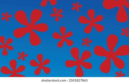 Background of flowers and sky with flower shaped clouds. modern art background template vector element. floral pattern. Background Bikini Atoll