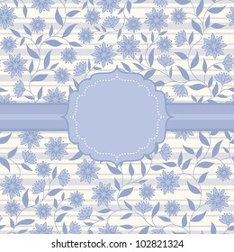 Background with flowers and stripes