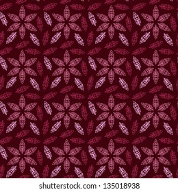 background with flowers and swirls in the ancient style in red and purple colors