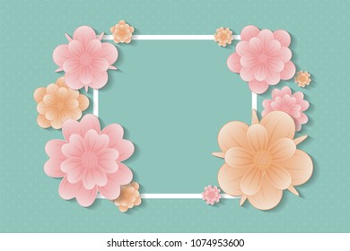 Background with flowers - template for Mother's Day. Vector.