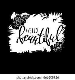 Background with flowers texture, beautiful painted rose vector