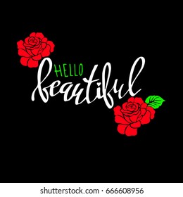 Background with flowers texture, beautiful painted rose vector
