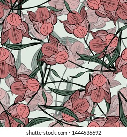 Background flowers tulip. seamless tulip.