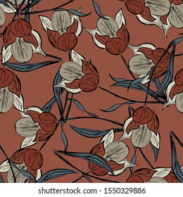 Background flowers tulip. seamless tulip.