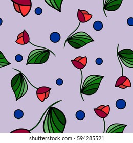 Background flowers tulip, seamless tulip, seamless flowers. Vector