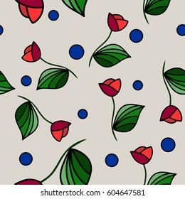 Background flowers tulip,  seamless flowers. Vector