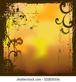 Background with flowers, vector illustration