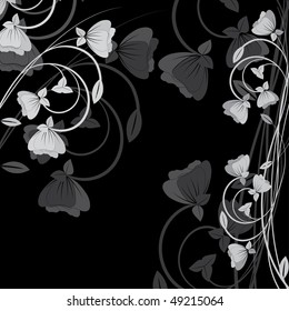 Background with flowers . Vector illustration