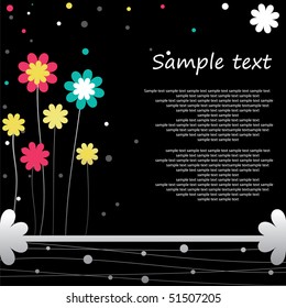 Background with flowers. vector illustration